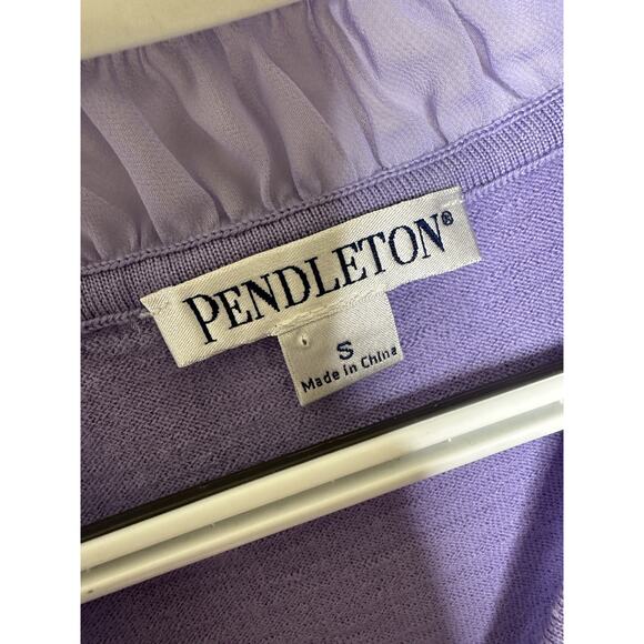 Pendleton Woman’s Size Small Purple Merino Wool Knit Top Sleeveless Lightweight - Picture 3 of 6